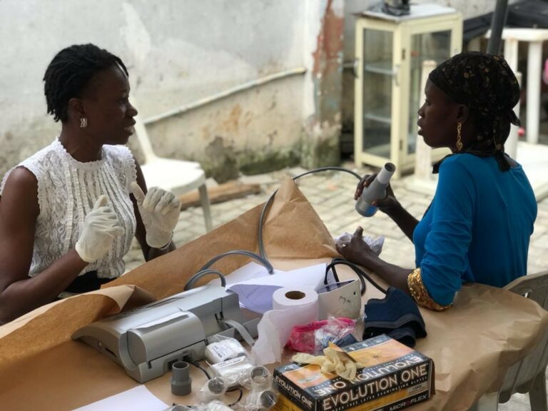 Lung testing event for street traders in Lagos, Nigeria