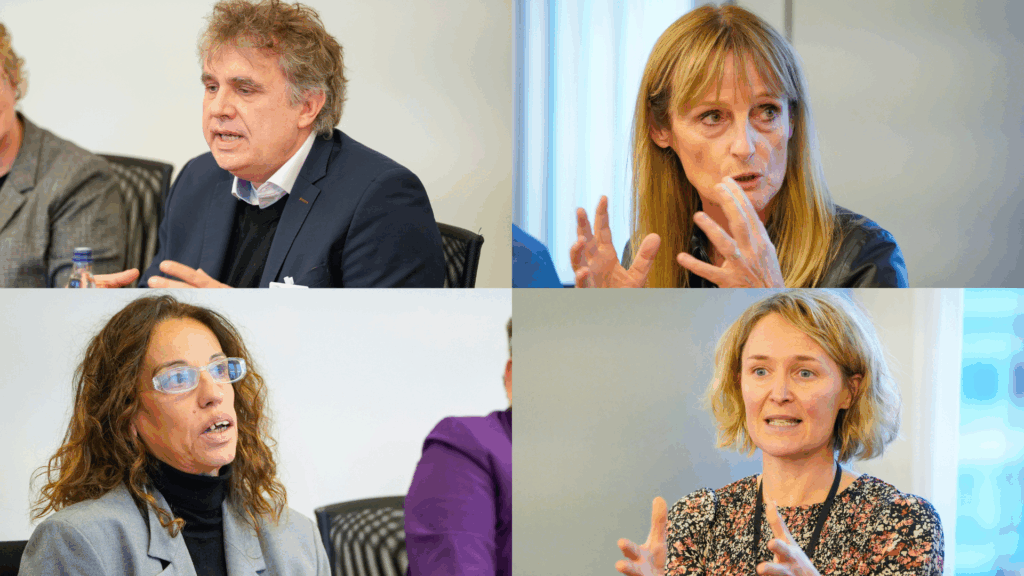 Clockwise from top left: Prof Torsten Blum, Prof Marie-Pierre Revel, Pippa Powell, Angeliki Paraskevopoulou-Souri