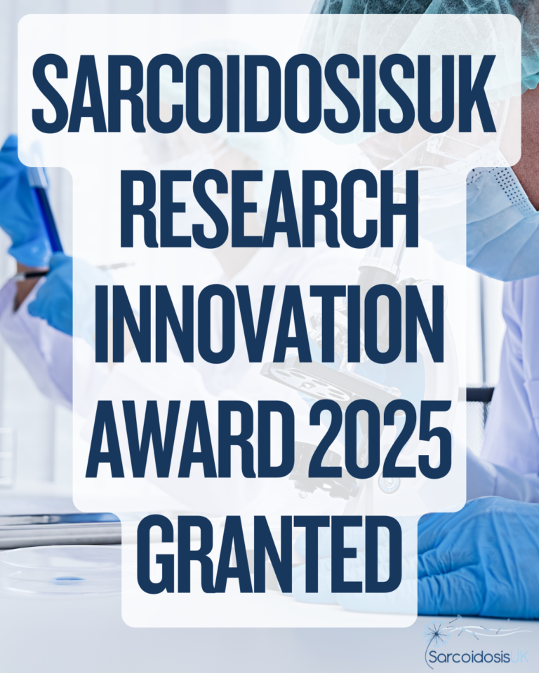 SarcoidosisUK awards 2025 Research Innovation Award to Dr Claire Rice 