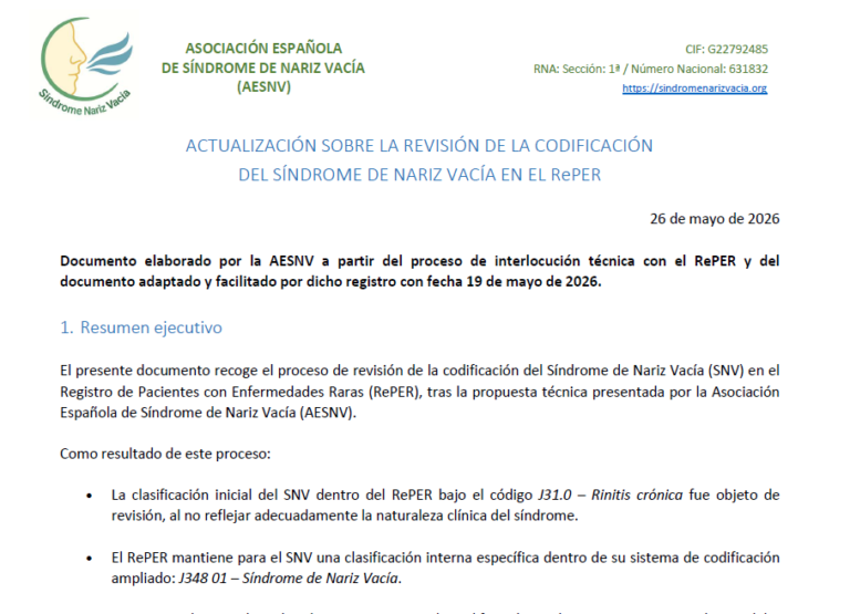 AESNV and RePER help improve recognition of Empty Nose Syndrome in Spain 
