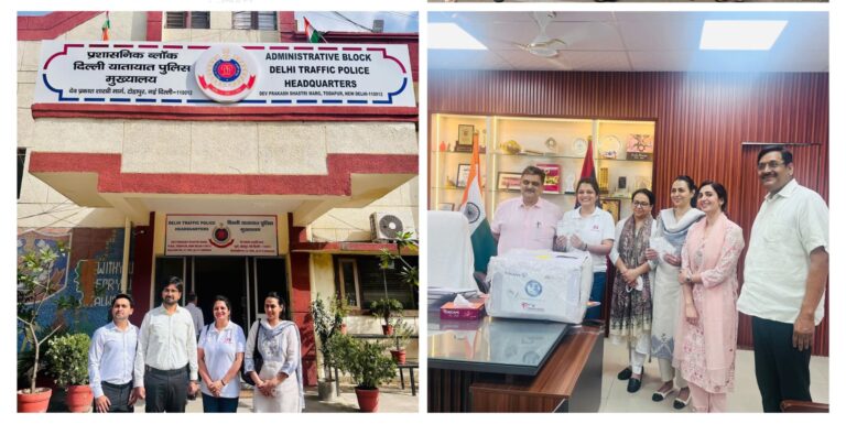 Pink Tree Foundation and Dr. Reddy’s distribute masks to traffic police 